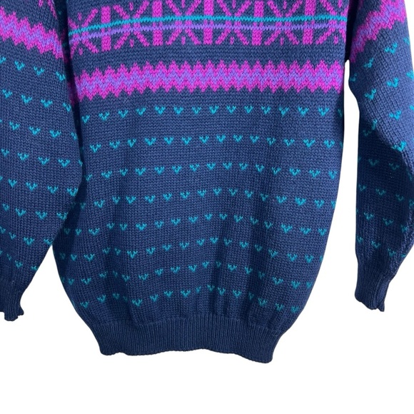 PENDLETON VINTAGE Button down V-Neck Sweater Cardigan with Fair Isle Small - Picture 6 of 8